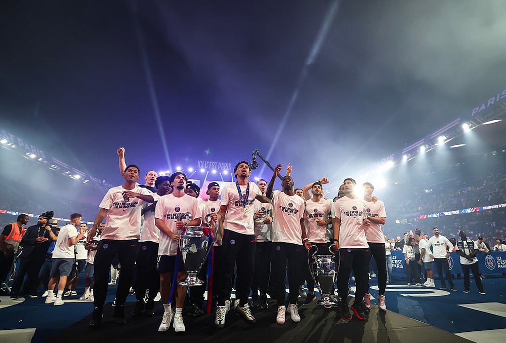 PSG UEFA Champions League 2025-26 Trophy Parade Parc des Princes stadium