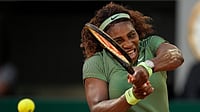 AP Photo : United States Serena Williams plays a return to Romania's Mihaela Buzarnescu during their second round match on day four of the French Open tennis tournament at Roland Garros in Paris.