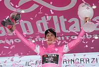 | Photo: Simone Spada/LaPresse via AP : Denmark's Jonas Vingegaard Hansen of Team Visma | Lease A Bike wins the 20th stage of the Giro d'Italia cycling race from Gemona del Friuli to Piancavallo, Italy.
