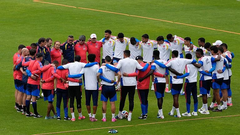 Colombia's national soccer team holds training ahead of the FIFA World Cup 2026 in Bogota, Colombia. - AP Photo