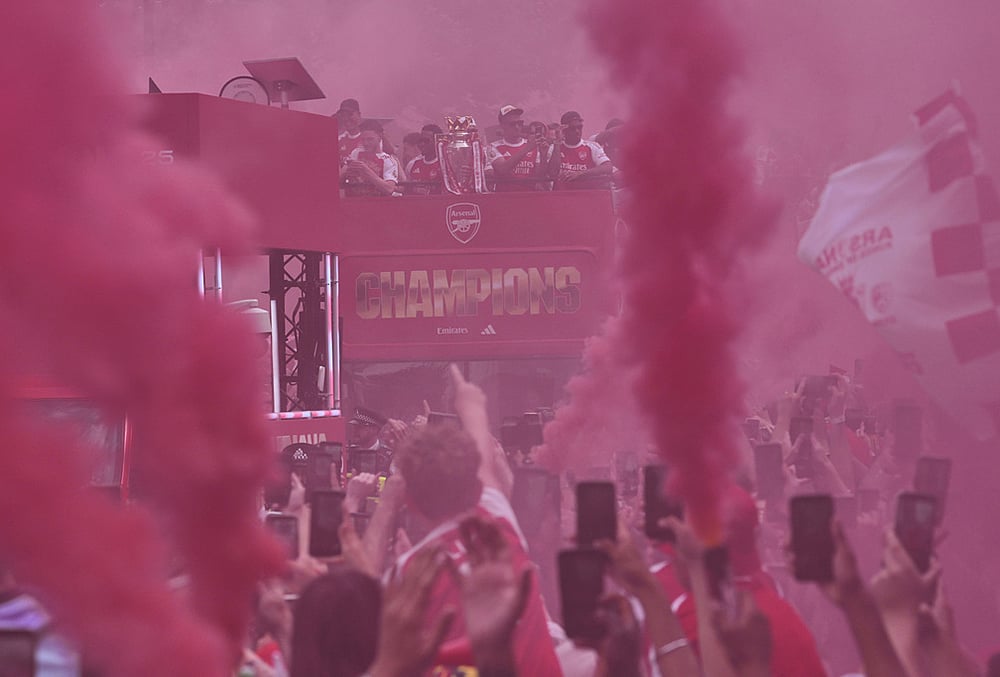 Arsenal team English Premier League 2025-26 Trophy Parade