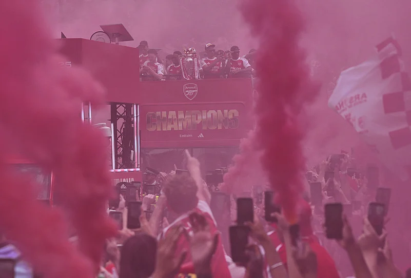 Arsenal team English Premier League 2025-26 Trophy Parade