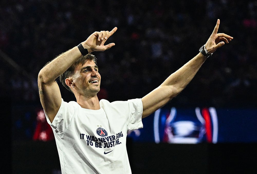 PSG UEFA Champions League 2025-26 Trophy Parade Paris in Pics-PSGs Fabián Ruiz 