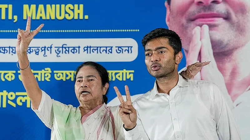 TMC Supremo Mamata Banerjee with Abhishek Banerjee