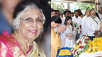 Veteran Singer Suman Kalyanpur Funeral: Padma Bhushan Awardee Laid To Rest With Full State Honours Right pic-Ritu Tawde/X : Suman Kalyanpur last rites