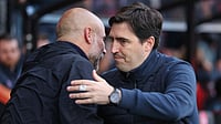 Liverpool Open Talks With Andoni Iraola To Replace Arne Slot – Report | Photo: AP/Ian Walton : Manchester City’s head coach Pep Guardiola, left, greets Bournemouth’s head coach Andoni Iraola before the English Premier League soccer match between AFC Bournemouth and Manchester City in Bournemouth, England, Tuesday, May 19, 2026.