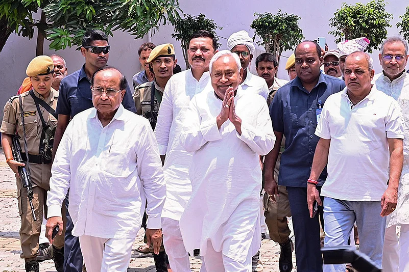 JDU Nitish Kumar at his party office
