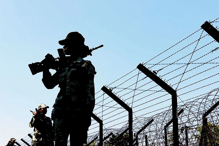 Keeping Watch: Border Security Force personnel in Jamadargachh village in Darjeeling district, West Bengal - | Photo: Shib Shankar Chatterjee / coroflot.com