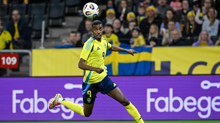 Sweden's Alexander Isak looks at the ball during an international friendly soccer match between Sweden and Northern Ireland at Strawberry Arena in Stockholm. - AP Photo