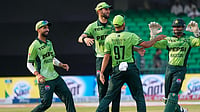 AP Photo/K.M. Chaudary : Pakistan bundles Australia for 157 in 42 overs at the Gaddafi Stadium, Lahore on June 4.