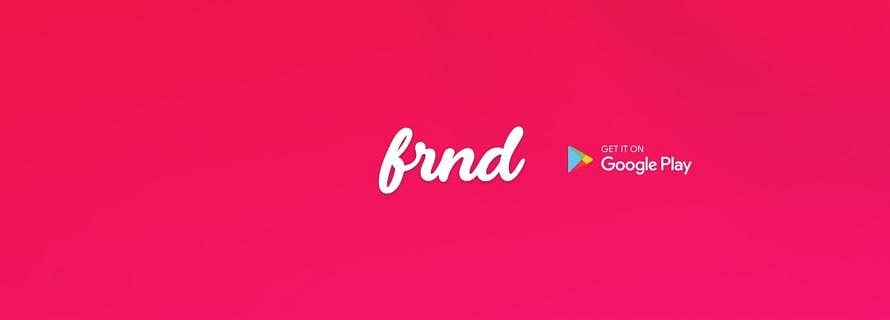 FRND app logo with Google Play download badge