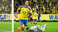 Sweden 2-2 Greece Highlights, International Friendly 2026: Masouras' Late Goal Leads Thrilling Clash To Draw AP Photo : Sweden's Gustaf Nilsson celebrates scoring during an international friendly soccer match.