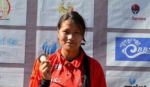 BhutanCricket/X : Ritshi Choden became the first woman in international cricket to be dismissed timed out.