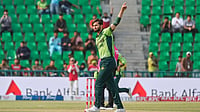 AP Photo/K.M. Chaudary : Pakistan's Shaheen Shah Afridi celebrates after taking the wicket of Australia's Matthew Short during the third one-day international cricket match between Pakistan and Australia, in Lahore, Pakistan, Thursday, June 4, 2026.