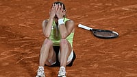 AP Photo/Emma Da Silva : Poland's Maja Chwalinska beat Russia's Diana Shnaider 7-6(4), 6-4 to storm into her first Grand Slam final on Thursday, June 4.