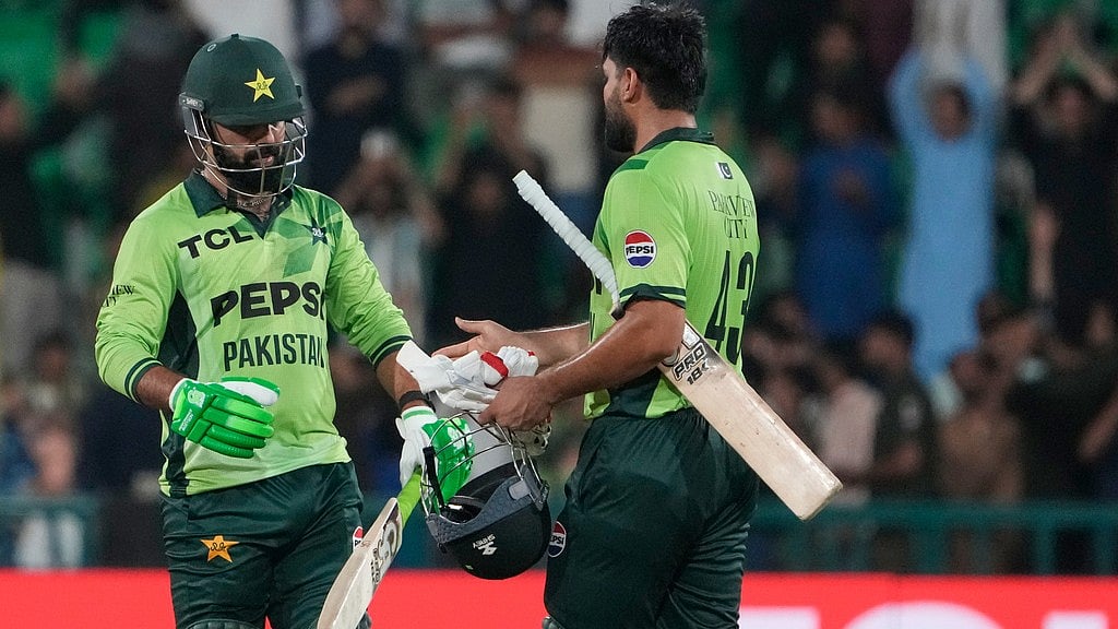 Pakistan beat Australia by 4 wickets in the 3rd ODI at Lahore to seal the three-match series by 2-1. - AP Photo/K.M. Chaudary