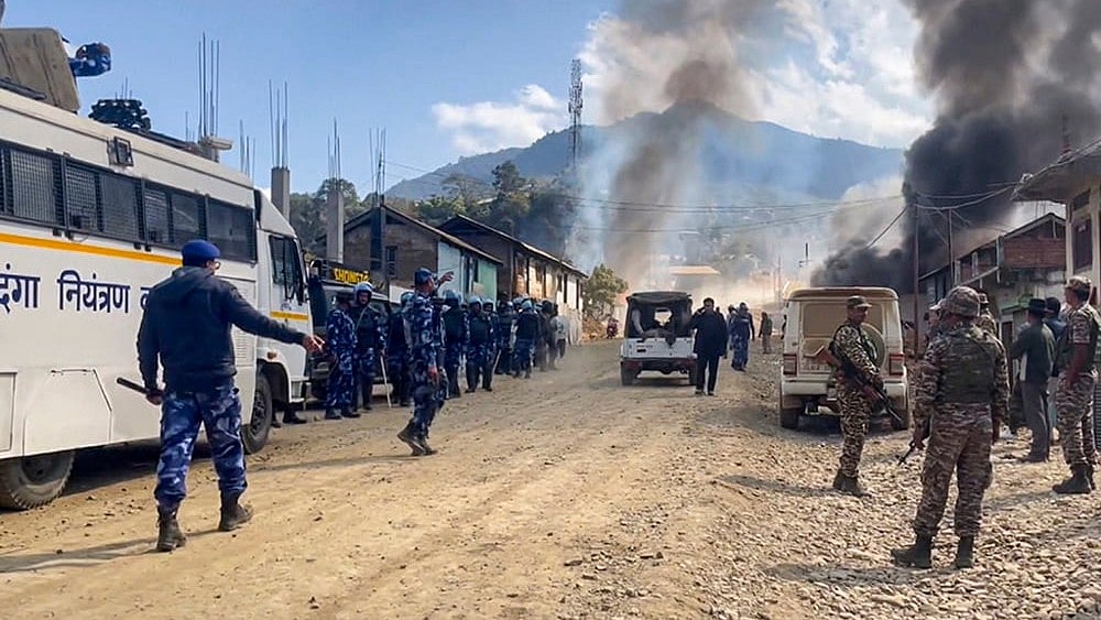 Three Killed, Seven Houses Burnt in Suspected Militant Attack in Manipur’s Kangpokpi - | Photo: PTI