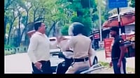 Himachal: UP Man Arrested for Assaulting Constable X.com : Screengrab from viral video showing the constable and the accused