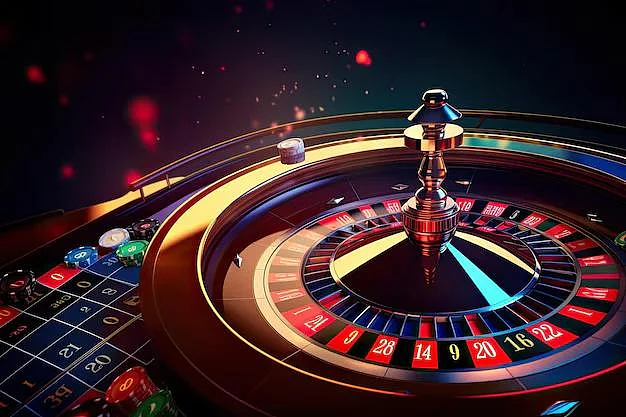 Close-up of a casino roulette wheel and betting table