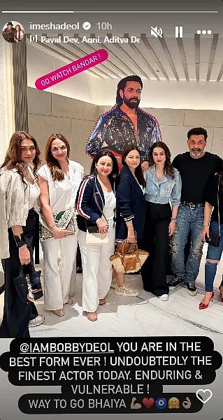 Esha Deol's appreciation post for Bobby Deol