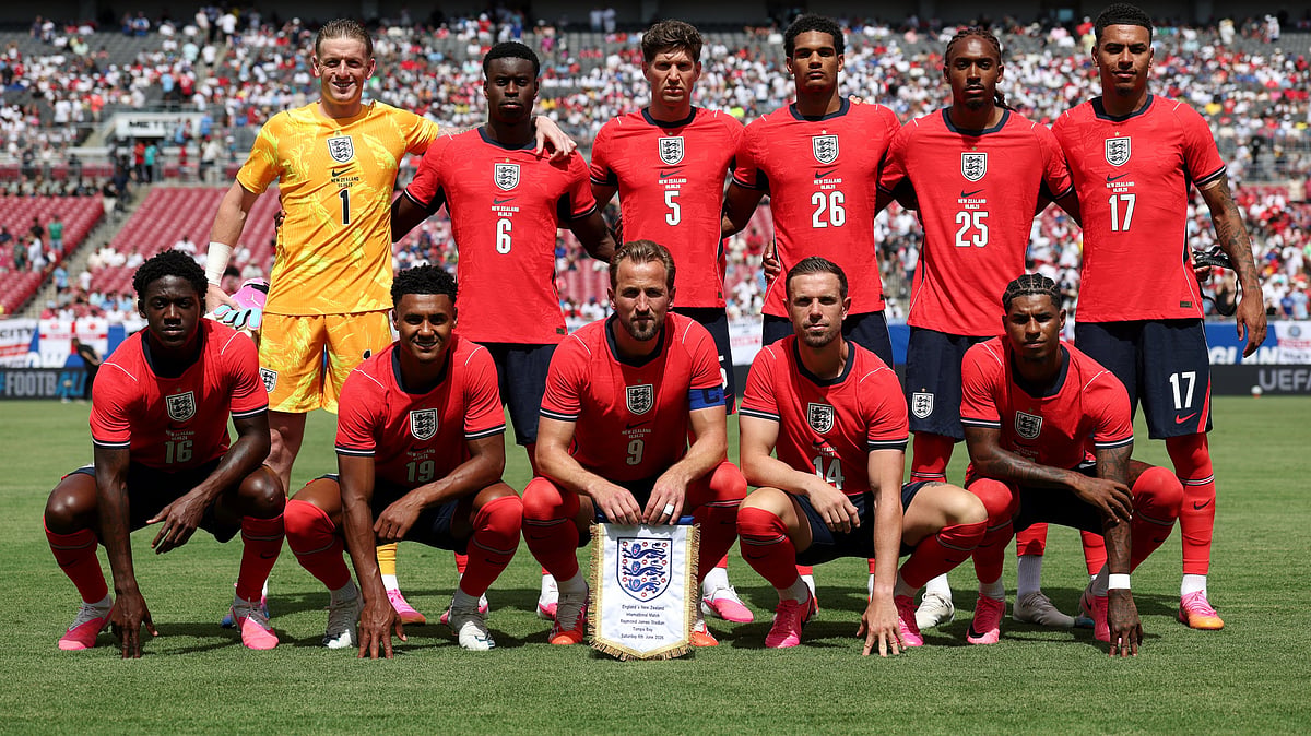 England footballers pose ahead of International Friendly against New Zealand at Florida.  - AP Photo