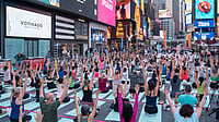 The 10th International Day of Yoga saw a grand celebration at Times Square.