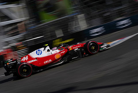 Ferrari driver Lewis Hamilton of Britain during the qualifying session for the Monaco F1 Grand Prix, at the Monaco racetrack.