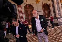 | Photo: AP/Khalil Hamra : Iran's Football Federation Vice President Mehdi Mohammed Nabi and team's players leave to Antalya airport, southern Turkey, before departing to Tijuana, Mexico, for the World Cup soccer tournament. 