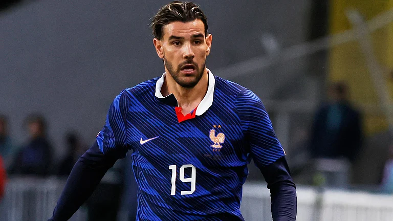 France's Theo Hernandez in action during the international friendly soccer match between France and Ivory Coast in Nantes, France. - AP Photo