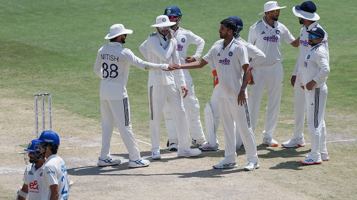 X/BCCI : India beat Afghanistan by an innings and 300 runs to the one-off Test in Mullanpur on Monday, June 8.
