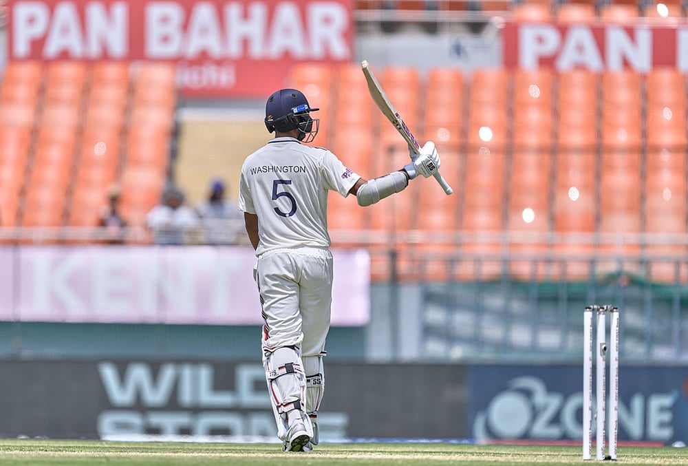 India vs Afghanistan Cricket test match Day 2 highlights—Washington Sundar
