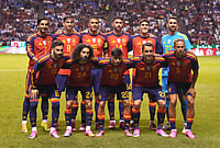 Spain 3-1 Peru, International Friendly 2026: La Roja Kick-Start World Cup Prep With Another Victory | Photo: AP/Moises Castillo : Spain's starting players pose for a team photo prior to an international soccer match against Peru in Puebla, Mexico.