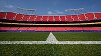 AP Photo : Seating rises beyond the pitch at Arrowhead Stadium as it is transformed to Kansas City Stadium ahead of the FIFA World Cup 2026 soccer tournament.