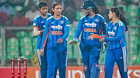 | Photo: PTI : India's captain Harmanpreet Kaur with teammates during the fifth T20 International cricket match of a series between India Women and Sri Lanka Women, at Greenfield International Stadium, in Thiruvananthapuram.