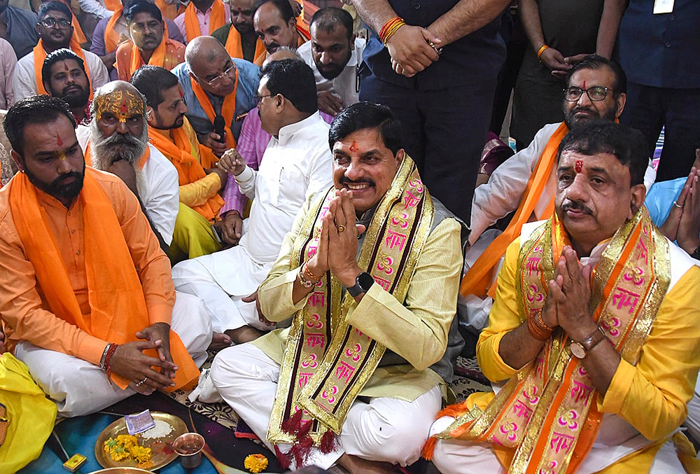 12 years of the NDA govt Mohan Yadav offers prayers in Bhopal