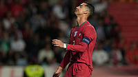 Portugal 1-1 Nigeria LIVE Score, International Friendly 2026: Ronaldo, Inacio Struggle In First Half AP Photo : Portugal's Cristiano Ronaldo reacts during an international friendly soccer match between Portugal and Nigeria in Leiria, Portugal.