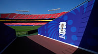 AP Photo : A tunnel leads to the pitch at Arrowhead Stadium as it is transformed to Kansas City Stadium ahead of the FIFA World Cup 2026 soccer tournament Monday.