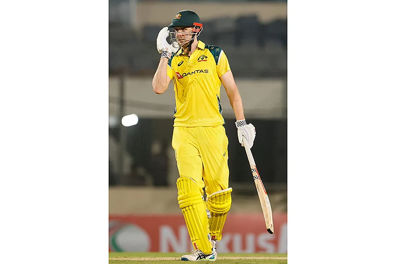 Australias Cameron Green celebrates his fifty runs