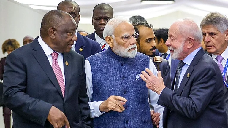 Representative Image: Prime Minister Narendra Modi with South African President Cyril Ramaphosa, left, and Brazilian President Luiz Inacio Lula da Silva, right, during IBSA Leaders' meeting, on the sidelines of the G20 Summit, in Johannesburg, South Africa. - | Photo: @MEAIndia/X via PTI