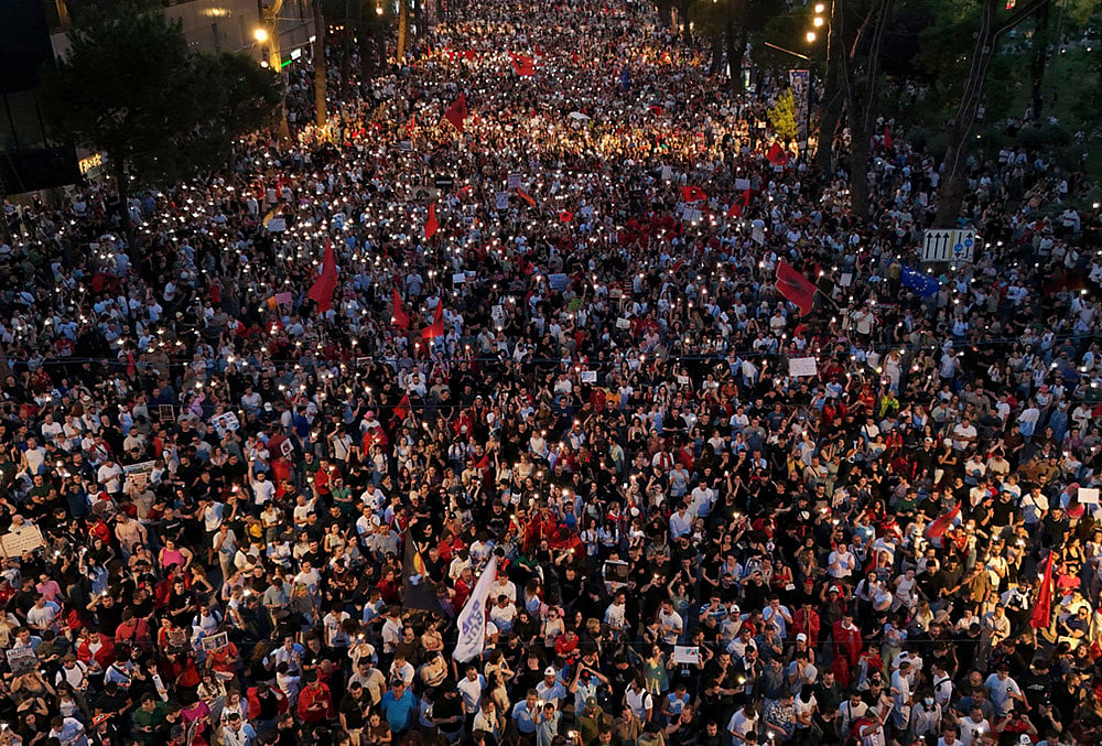 Albania Protest Kushner