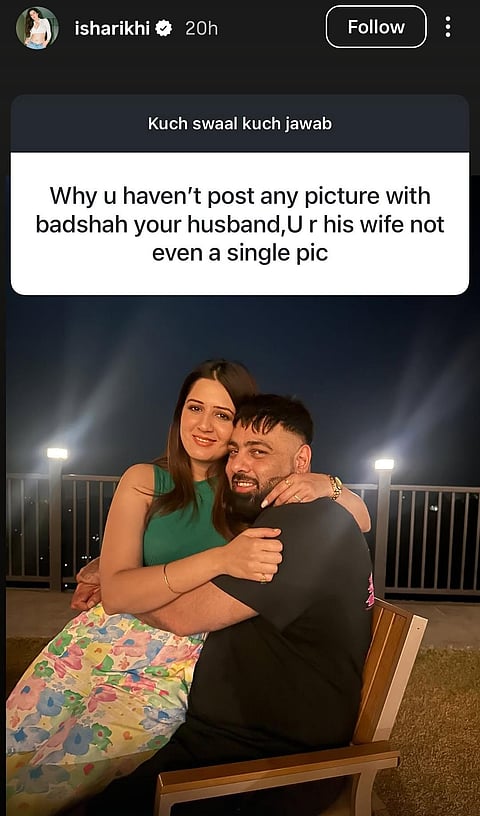 Isha Rikhi's pic with Badshah
