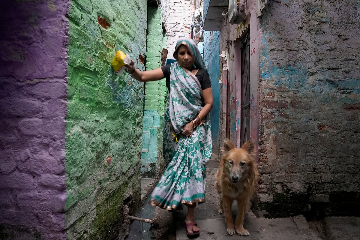 Narrow lanes in GP Seva Basti in Shalimar Bagh.