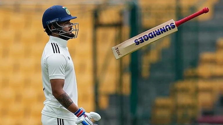 Riyan Parag During A Match In Duleep Trophy - Photo: PTI/Shailendra Bhojak