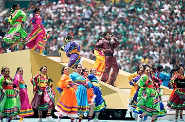 AP : Colombian singer J Balvin performs before the start of the World Cup Group A soccer match between Mexico and South Africa in Mexico City, Thursday, June 11, 2026.