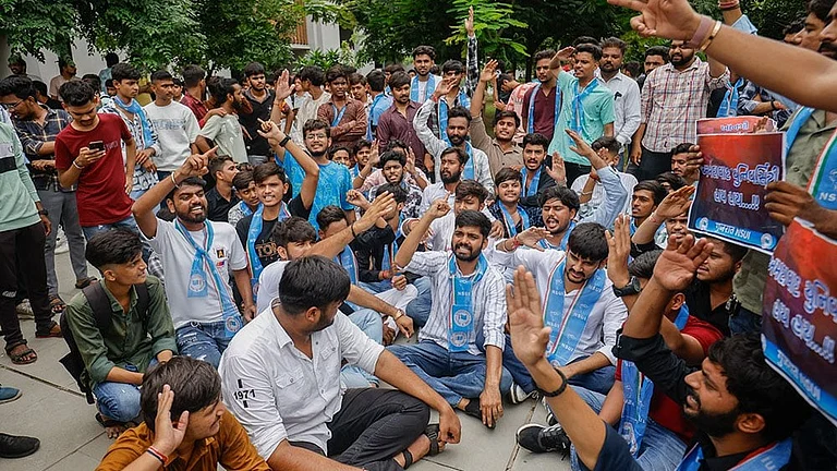 NSUI Members Carry Symbolic Puppets in March Against ECI Functioning, Several Detained - Photo: PTI; Representative Image