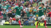 Mexico 2-0 South Africa Highlights, FIFA World Cup: Quinones' Opener Sends El Tri Past Nine-Man Bafana Bafana (AP Photo/Eduardo Verdugo) : Mexico's Julian Quinones (16) celebrates with Israel Reyes after scoring their opening goal against South Africa during the World Cup Group A soccer match between Mexico and South Africa in Mexico City, Thursday, June 11, 2026.