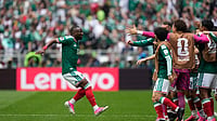 Mexico 1-0 South Africa LIVE Score, FIFA World Cup 2026: Bafana Bafana Looking For A Way Past Quinones' Strike (AP Photo/Natacha Pisarenko) : Mexico's Julian Quinones, left, celebrates after scoring the opening goal during the World Cup Group A soccer match between Mexico and South Africa in Mexico City, Thursday, June 11, 2026.