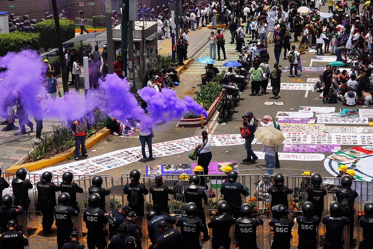 Mexico vs south Africa fifa world cup 2026 group a protest police ap photo