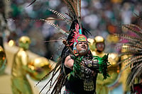 AP : Performers on the pitch during the opening ceremony before the start of the World Cup Group A soccer match between Mexico and South Africa in Mexico City, Thursday, June 11, 2026