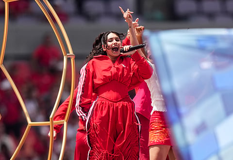 Canadian singer Alessia Cara performs during the opening ceremony before the World Cup Group B soccer match between Canada and Bosnia, Friday, June 12, 2026, in Toronto.
